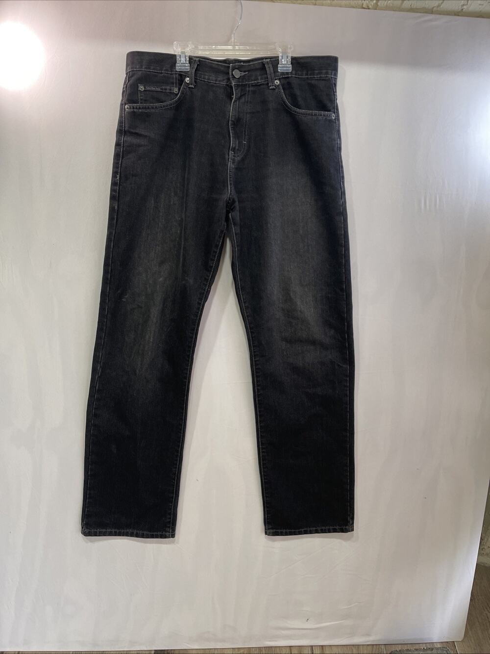 CALVIN KLEIN Men’s EASY FIT BLACK JEANS Size 34x32 Baggy Wide Leg
